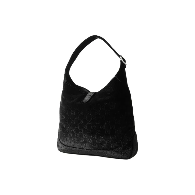 GUCCI Jackie 1961 Velvet Shoulder Bag Women's Black-1
