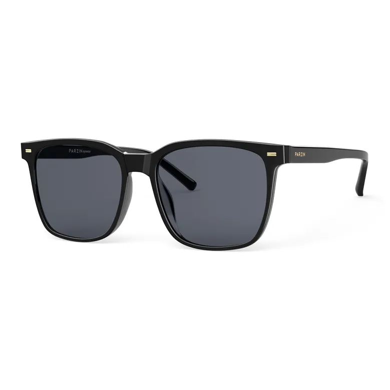 PARZIN TR90 Square Sunglasses Unisex Black-0