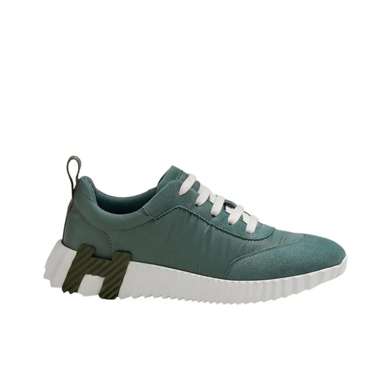 HERMES Bouncing Wear Resistant Low Top Casual Shoes Women's Green-1