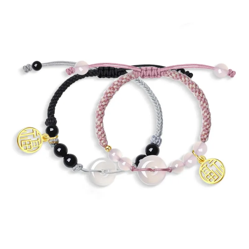 Teddy Bear Collection Chalcedony Jade Bracelets Unisex-2