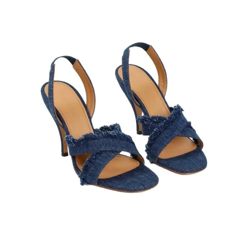 OFF WHITE 110mm Denim Sandals Women's-2