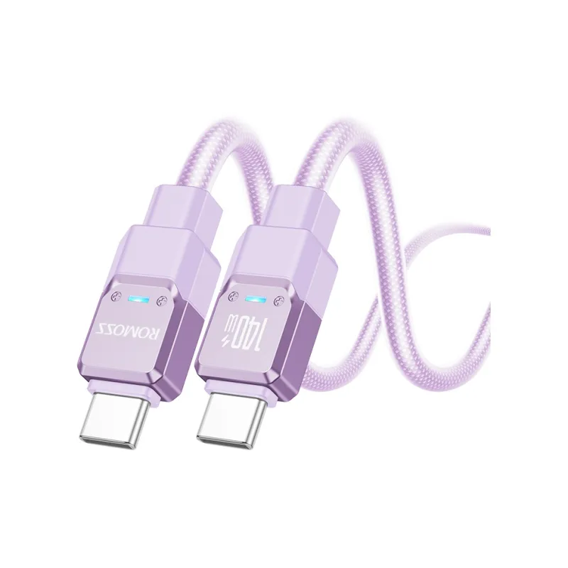 ROMOSS 1.2/2m Type c To Type c 140w Compatibility Laptop Flat Cell Phone Mecha Wind Cable-9