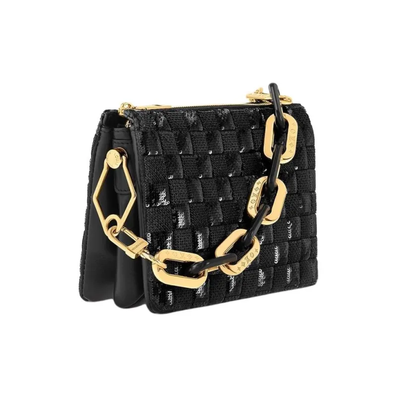 LOUIS VUITTON Coussin Leather Trim Handbag, Shoulder Bag, Crossbody Bag Trumpets Women's Black-1