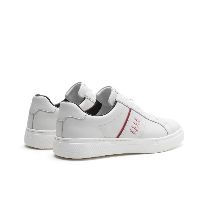 ELLE HOMME Low Top Stylish Skateboarding Shoes Men's White-3