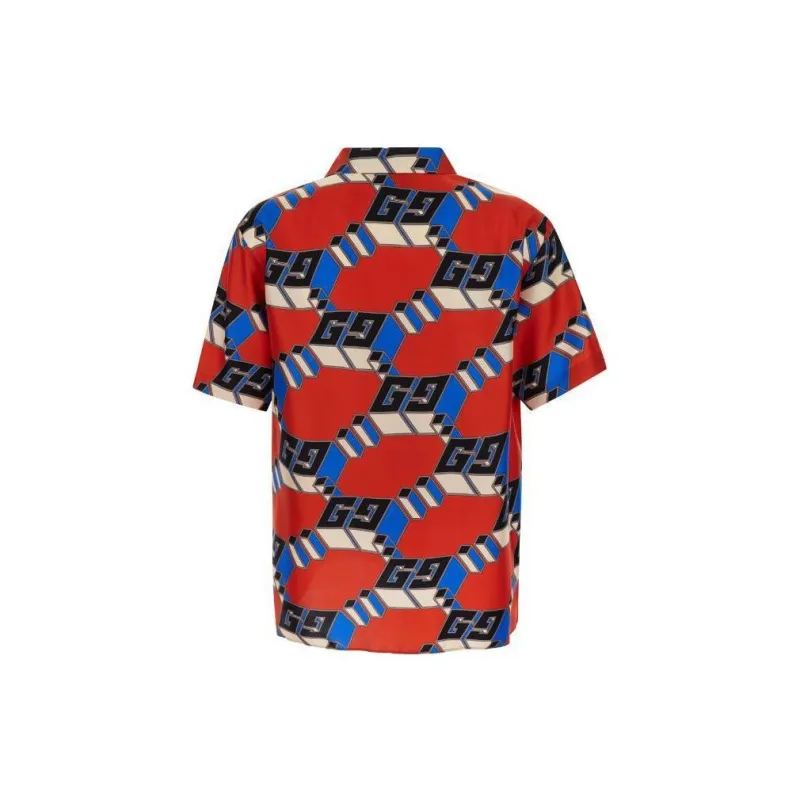 GUCCI 3D Gg Printed Satin Shirt-1