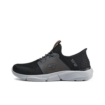 Skechers Wear Resistant Low Top Casual Shoes Men's Black Gray
