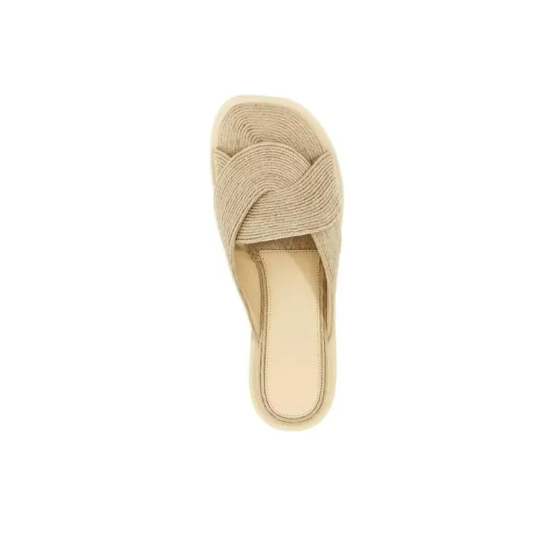 LOEWE Petal Interwoven Leather Slides-4