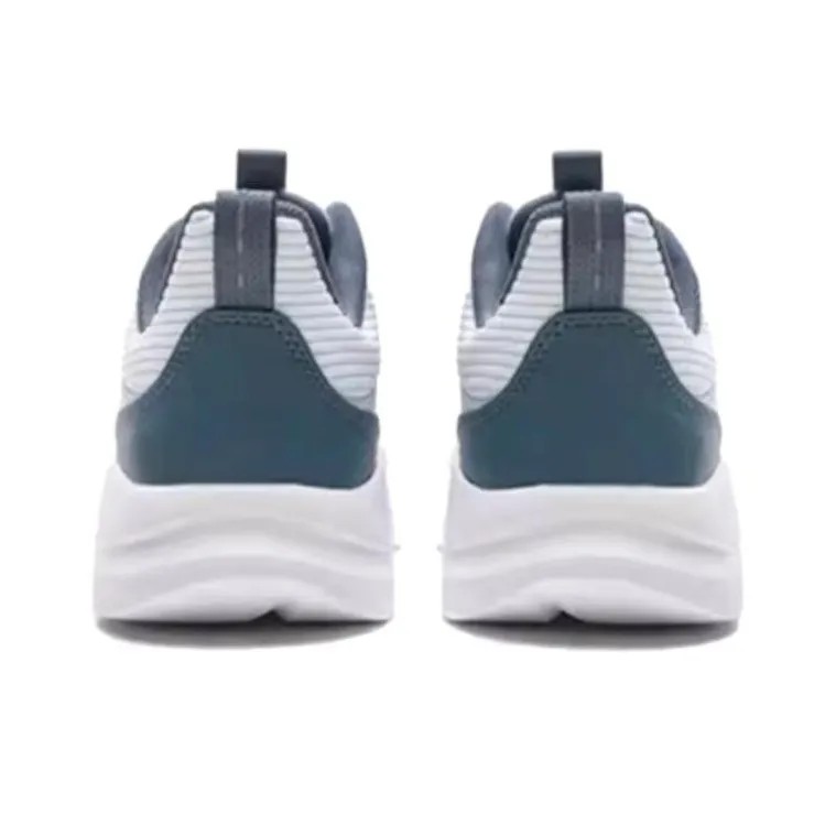 QIAODAN Wear resistant And Lightweight Low Top Running Shoes Men's White Blue-3