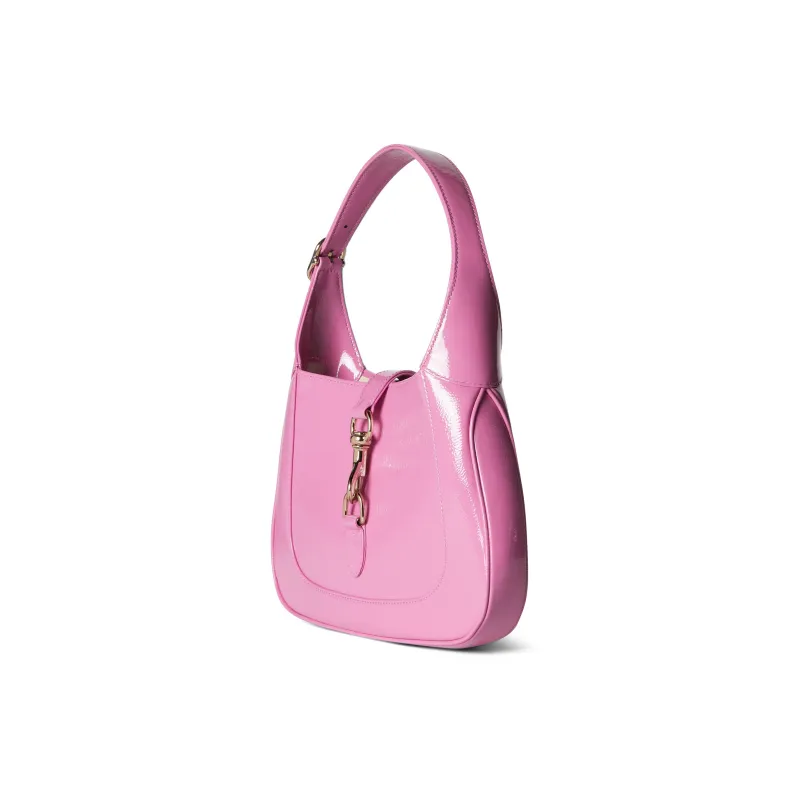 GUCCI Jackie 1961 Patent Leather Handbag, Shoulder Bag Small Size Women's Pink-2