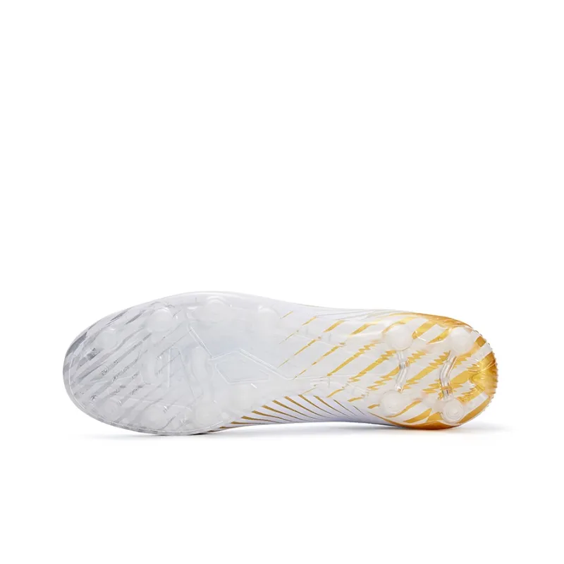 Joma FG Rubber Long Studs Natural Ground Anti Slip Wear Resistant Soccer Shoes Men's White-4
