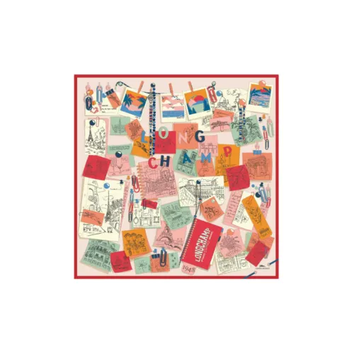 LONGCHAMP Silk Scarves Women's Red