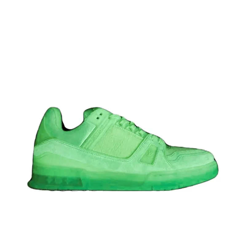 LOUIS VUITTON X Virgin Abloh Trainer Sneakers 'Neon Green With Monogram Fabric'-1
