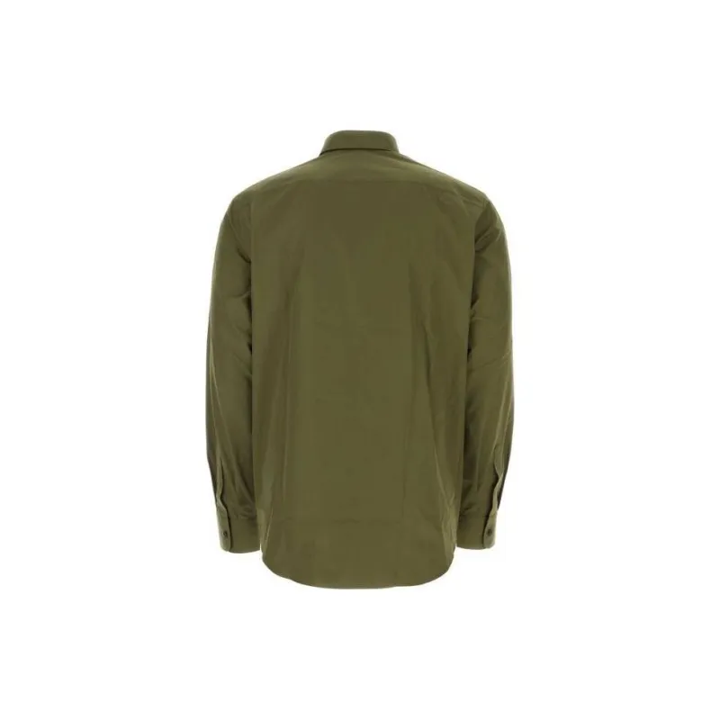 PRADA Logo Plaque Long Sleeved Shirt-1