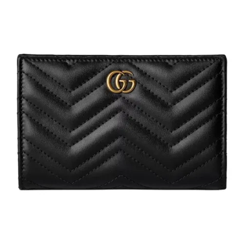 GUCCI GG Marmont Leather Wallet Women's Black