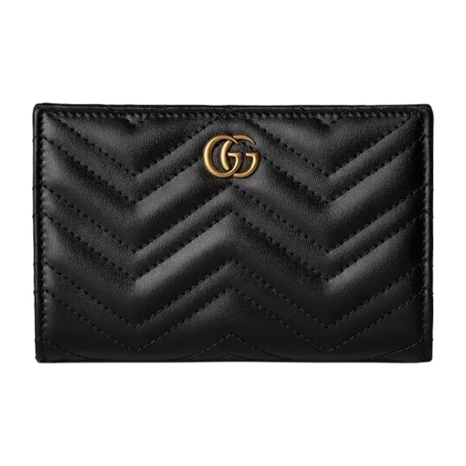 GUCCI GG Marmont Leather Wallet Women's Black-0