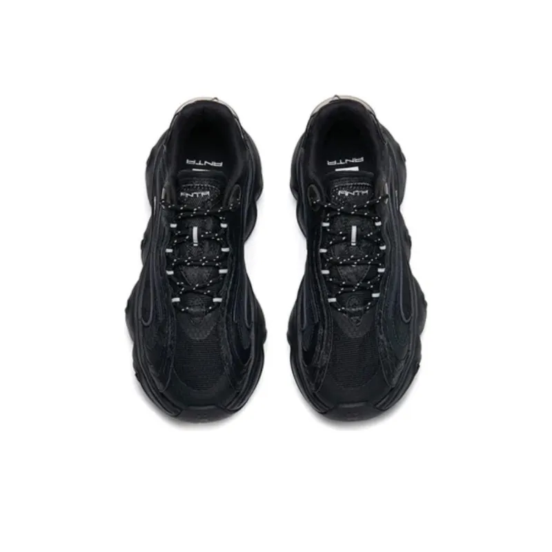Anta Life Collection Cushioning Anti Slip And Wear Resistant Low Top Chunky Sneakers Women's Black-4
