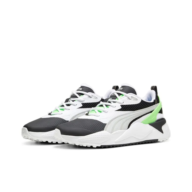 PUMA GS X Efekt Anti Slip Wear Resistant Mid Top Golf Shoes Men's Black Green-2