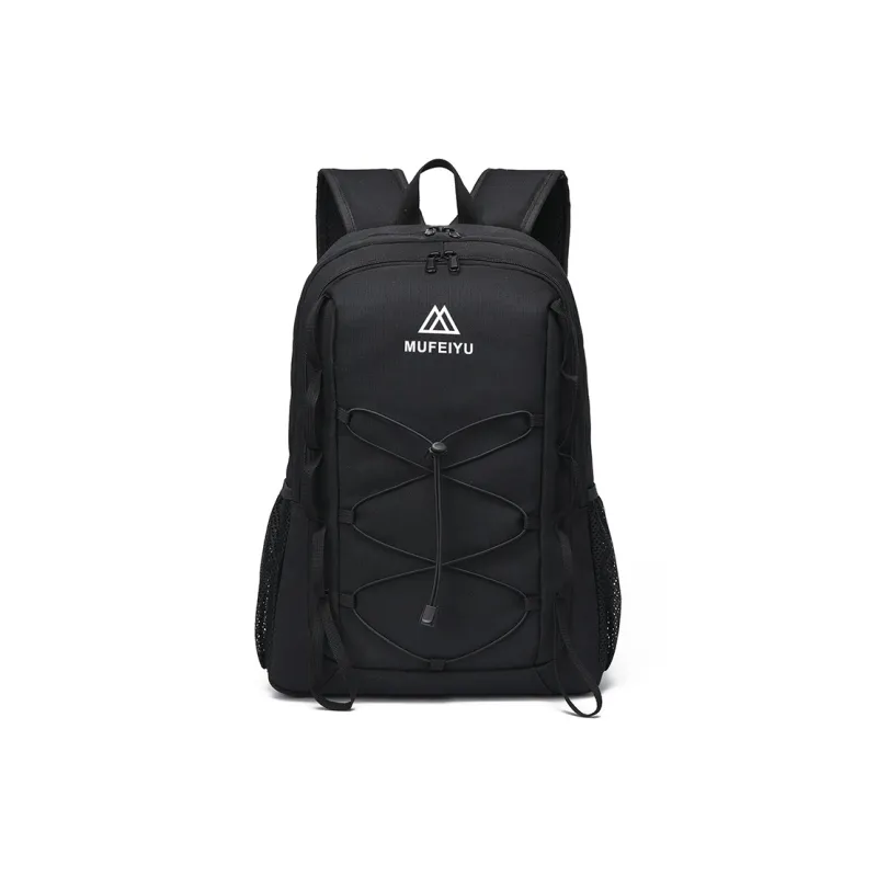 Travel Oxford Laptop Backpack Regular Unisex Black/White-3