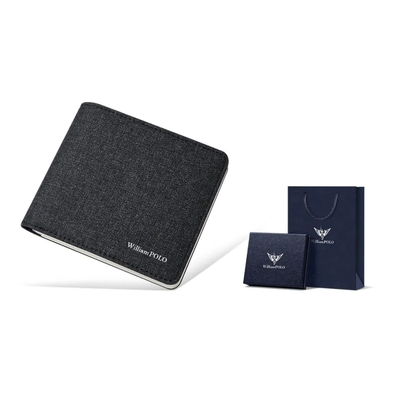 WilliamPOLO Canvas Wallet Regular Men's Black/Blue-7