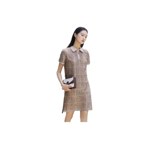 JZ. ANNAKRO Short-Sleeved Dresses Women's Tea Gold