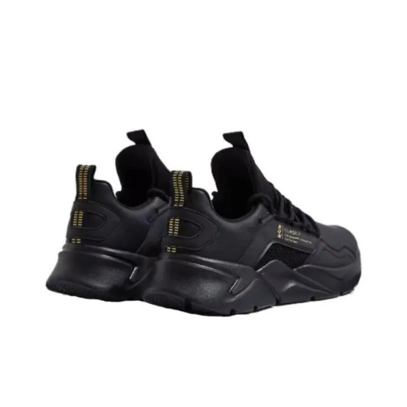 QIAODAN Shock Absorbers With Slip Resistant Features Low Top Casual Running Shoes Men's Black Gold-2