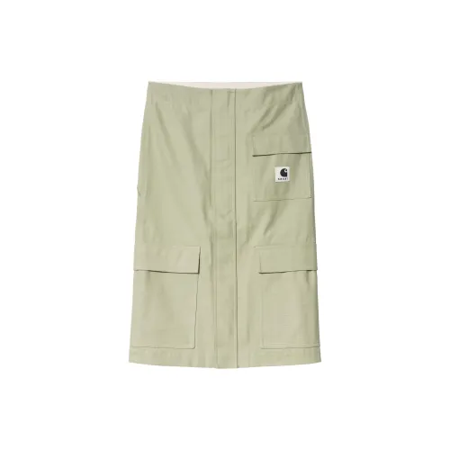 Sacai Carhartt WIP Co-branded SS24 Casual Long Skirts Women's Green