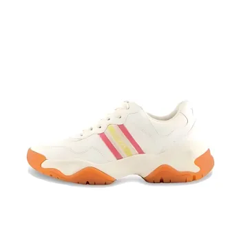 ARMANI EXCHANGE Wear-resistant And Lightweight Low-Top Casual Shoes Women's White Pink Yellow