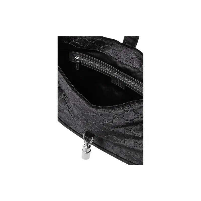 GUCCI Jackie 1961 Velvet Shoulder Bag Women's Black-2