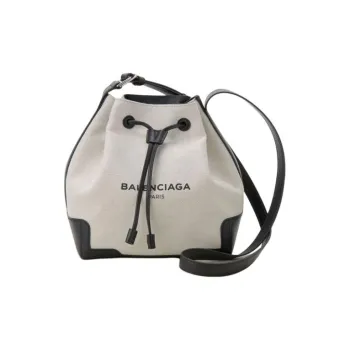Balenciaga Cotton Canvas With Leather Canvas Bag Bucket Bag Crossbody Bag Shoulder Bag Women's Natural/Black