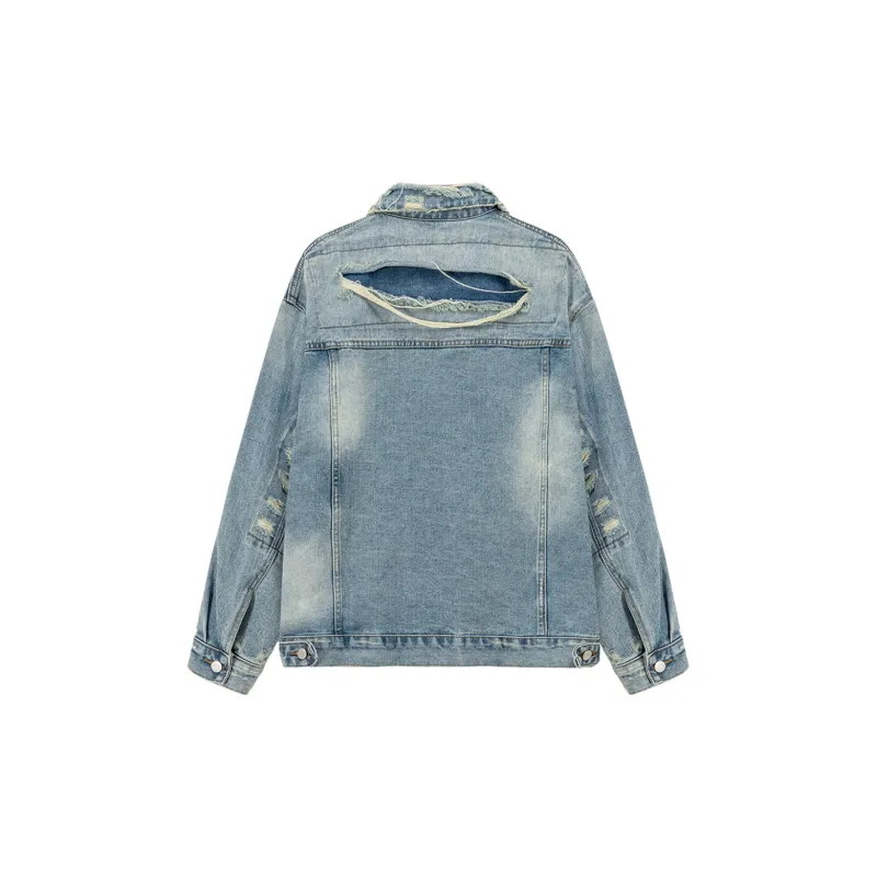 NO ONE ELSE Cropped Coats Unisex Denim Blue-1
