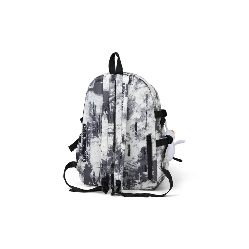 COMELY Fabric Backpack Medium Size Unisex Ecru-3