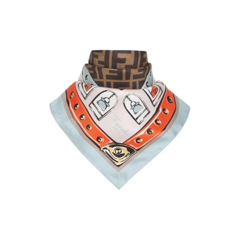 FENDI Silk Scarves Unisex Multicolor-1