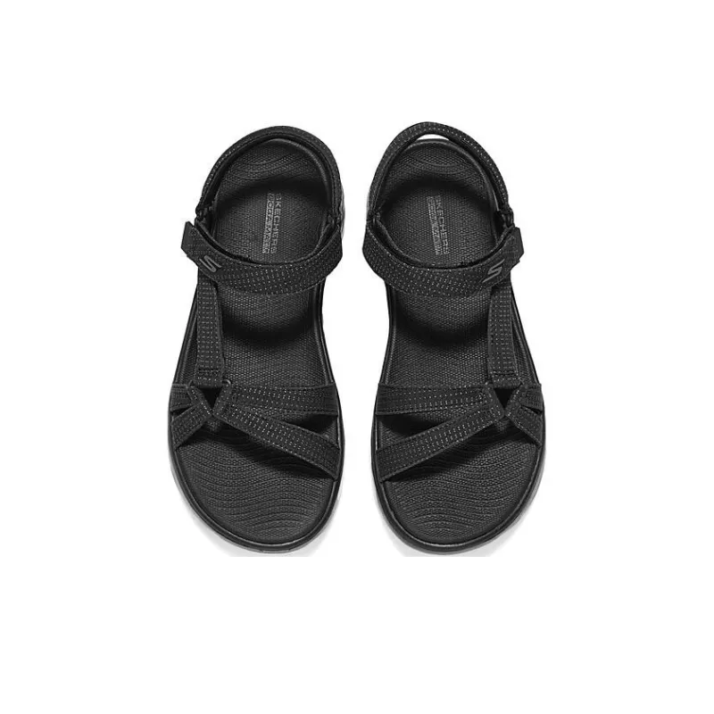 Skechers Go Walk 5 One Strap Sandals Women's Black-3