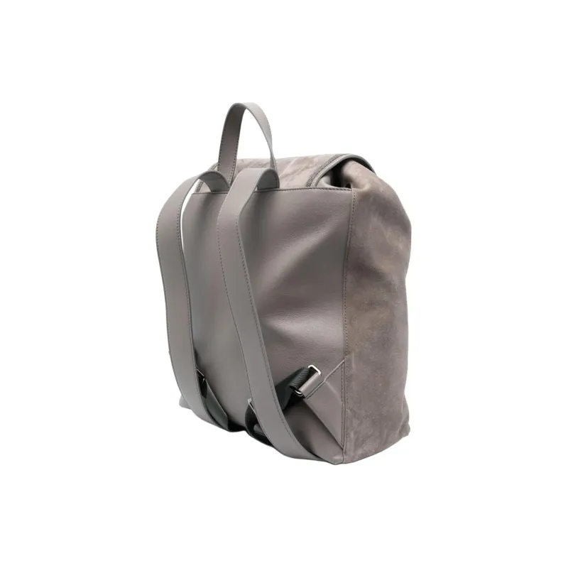 Brunello Cucinelli Debossed-logo Suede Backpack-1