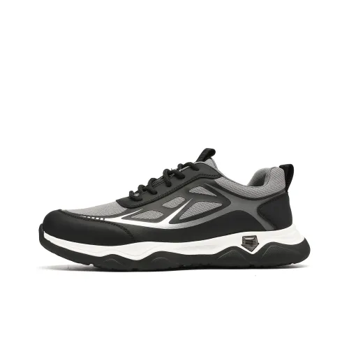 TRUMPPIPE Casual Shoes Men Low-Top Black Gray