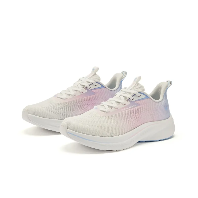 QIAODAN Light Speed 4.0 Breathable Lightweight Low Top Sprint Running Shoes Women's White Blue-2