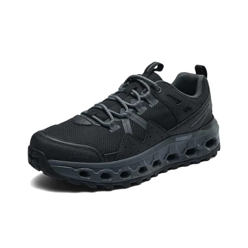 Skechers Cushioning Slip Resistant Low Top Running Shoes Men's Black-1