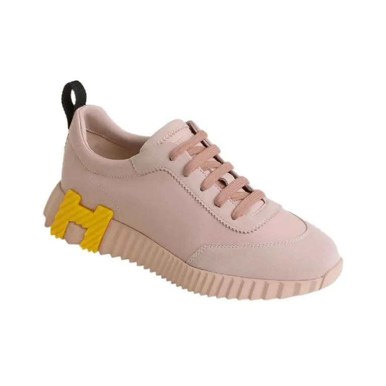 HERMES Bouncing Low Top Casual Shoes Women's Pink-2