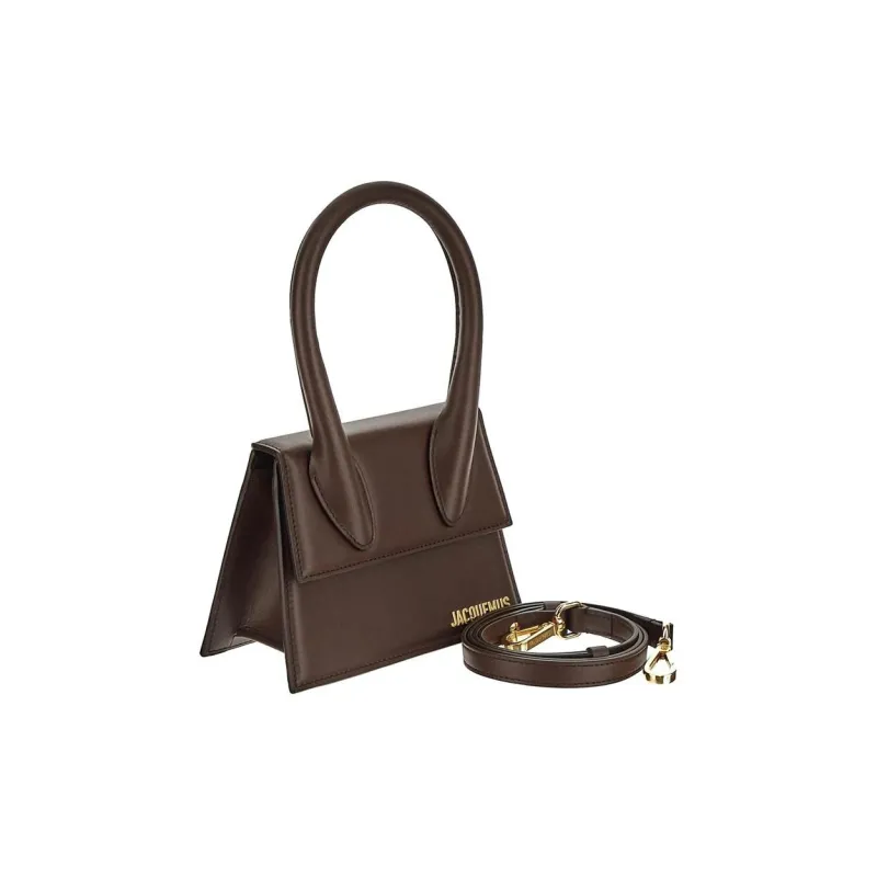 Jacquemus Le Chiquito Moyen Cow Leather Shoulder Bag Crossbody Bag Handbag Women's Midnight Brown-1