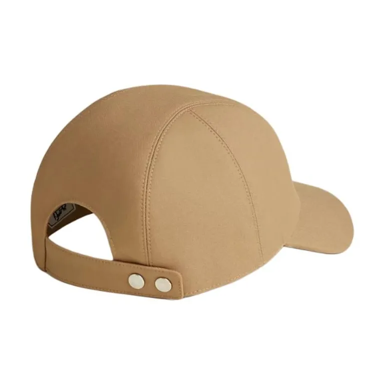 HERMES Cotton Baseball Caps Women's Beige-1