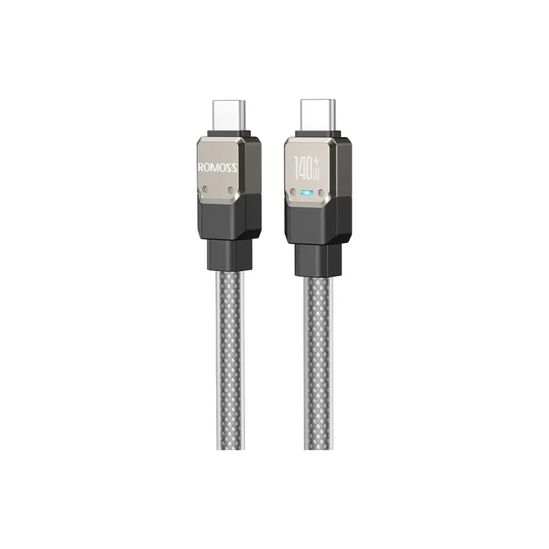 ROMOSS 1.2/2m Type c To Type c 140w Compatibility Laptop Flat Cell Phone Mecha Wind Cable-4