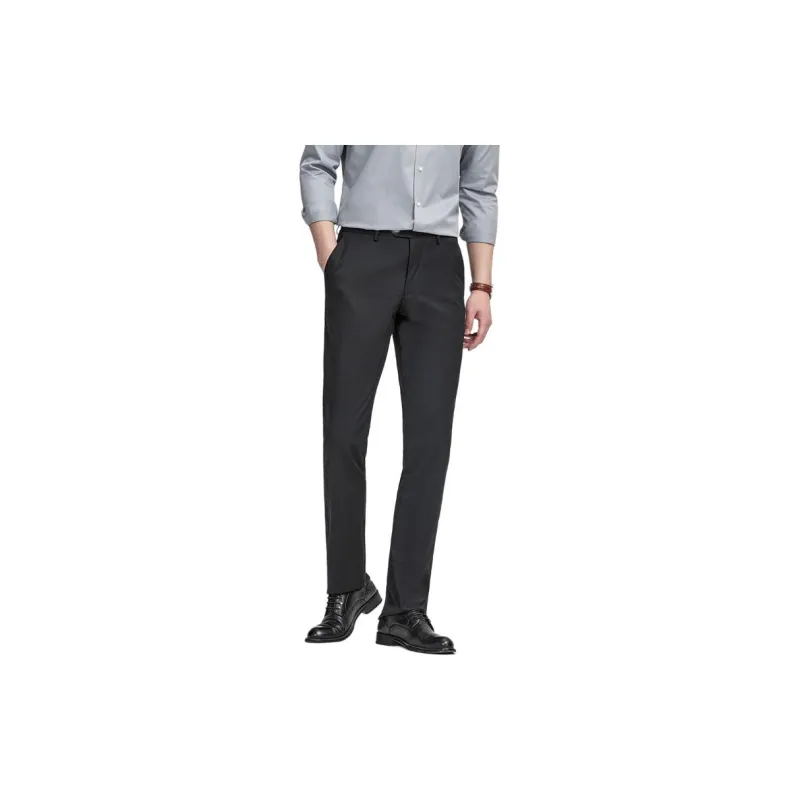 GOLDLION Spring Summer Suit Trouser Slim Fit Men's Black/Navy Blue-6