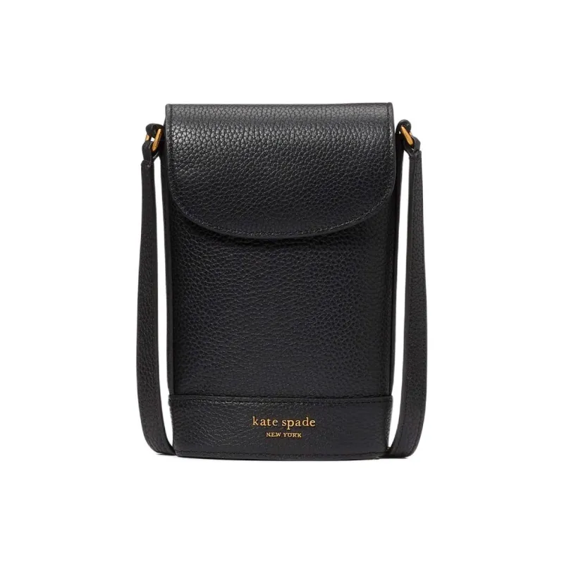 Kate Spade Litchi Grain Leather Cell Phone Pouch Shoulder Bag Crossbody Bag Women's Black-0