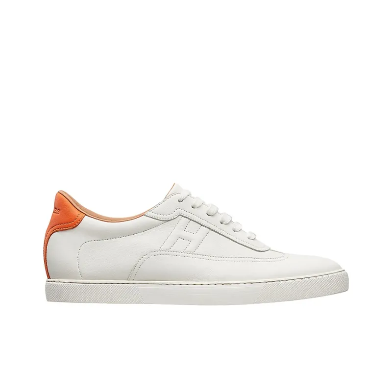 HERMES Quicker Low Top Stylish Skateboarding Shoes Men's White Orange-1