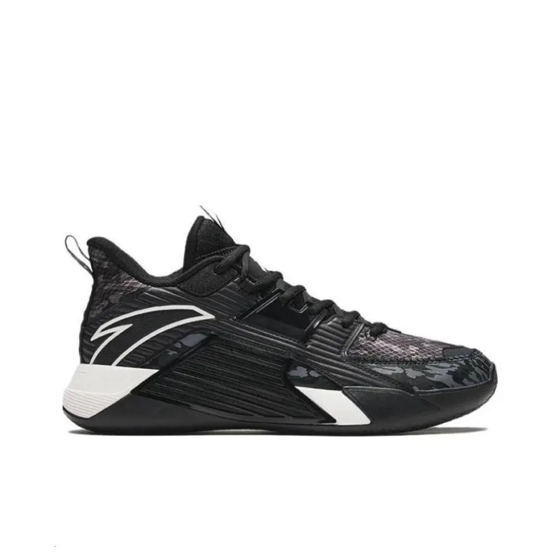 Anta Speedy 3 Abrasion Resistant Mid Top Basketball Shoes Men's Black Gray-1