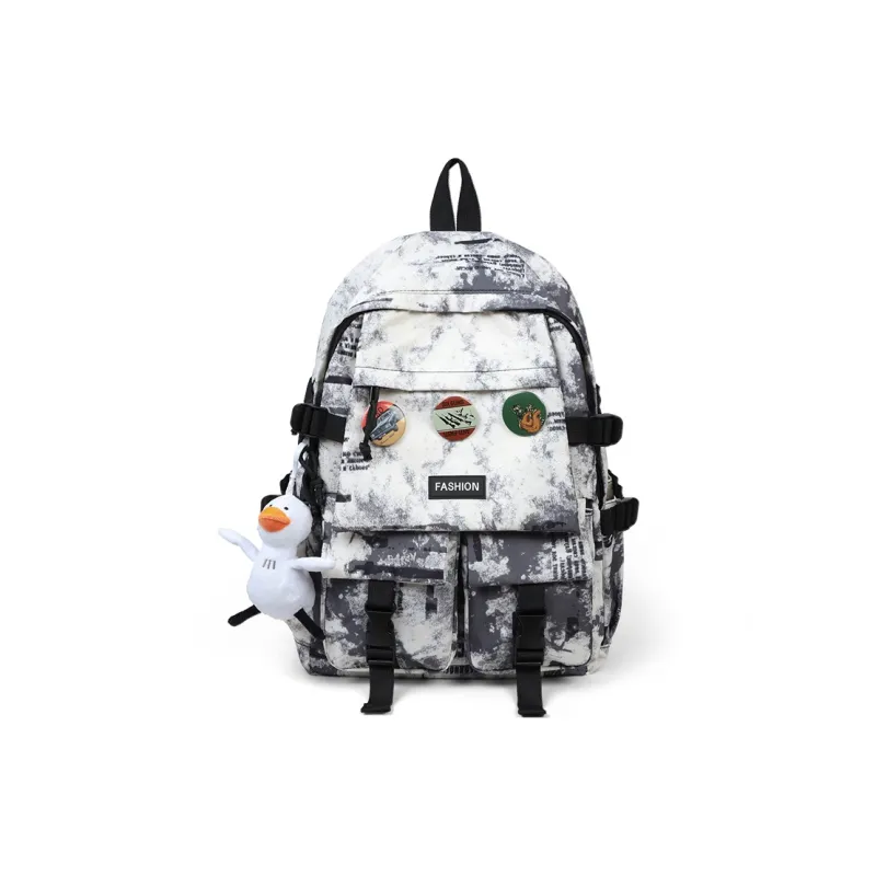 COMELY Fabric Backpack Medium Size Unisex Ecru-1