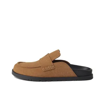 HERMES Go Rubber Sole Wrap toe Slippers Men's Brown