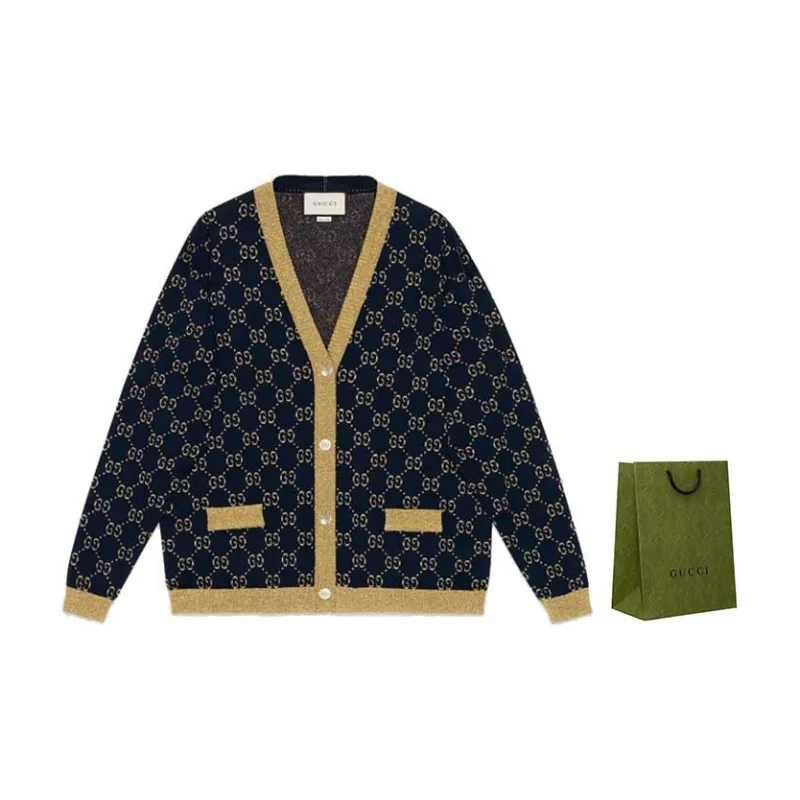 GUCCI Gg Supreme Metallic Cardigan-3