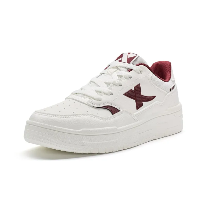 XTEP Air Force 1 2.0 Anti Slip Wear Resistant Low Top Skateboard Shoes Women's White Red-2