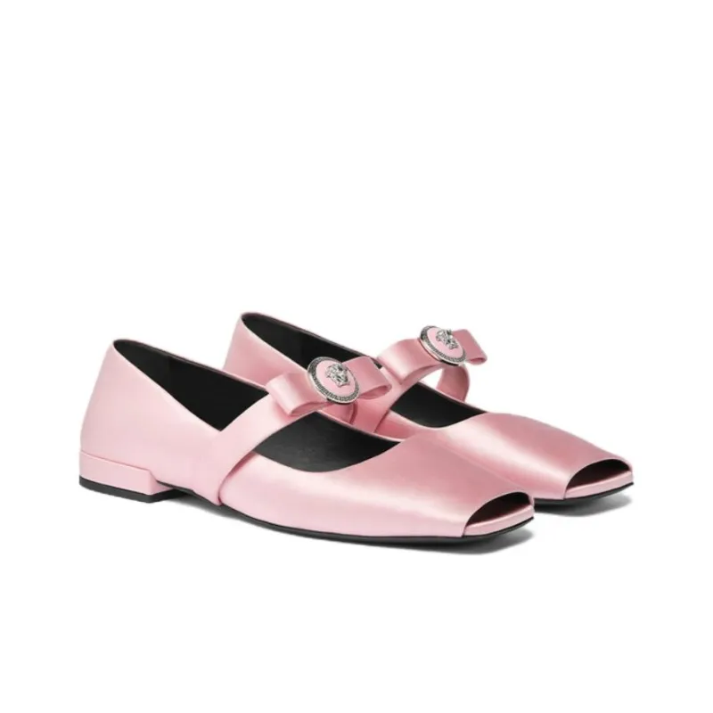 VERSACE Gianni Ribbon Ballerina Shoes-3